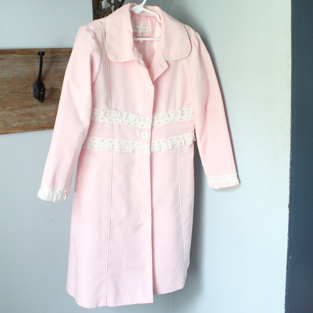 Trish Scully Size 6X Light Pink Dress Coat Ribbon/Pearls